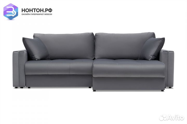 Диван угловой тик-так Монарх темно-серый