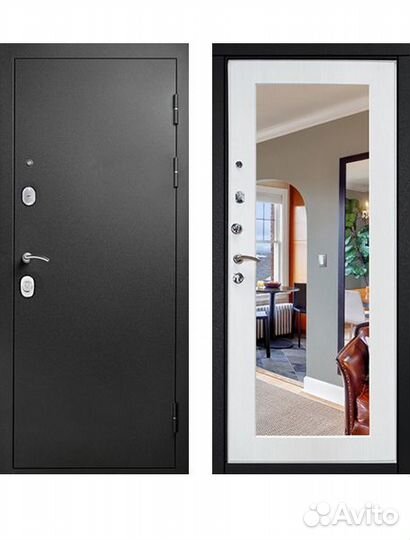 Входная дверь Гарда S1 Муар зеркало 