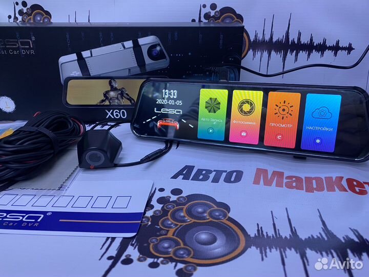 Зеркало регистратор сенсорное с камерой