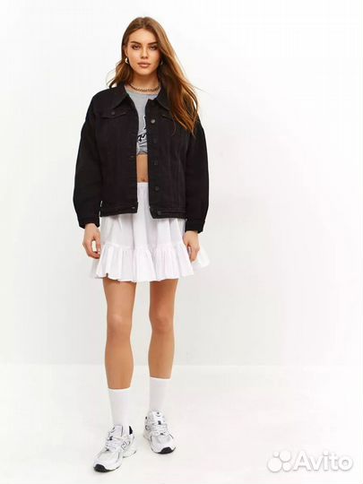 Джинсовая куртка женская черная 48 50