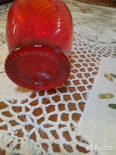 Ваза рубиновое стекло СССР