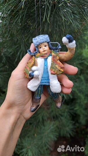 Ватная елочная игрушка