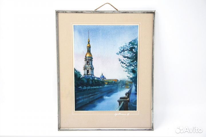 Картина пейзаж акварелью.Художник Субботин В.П