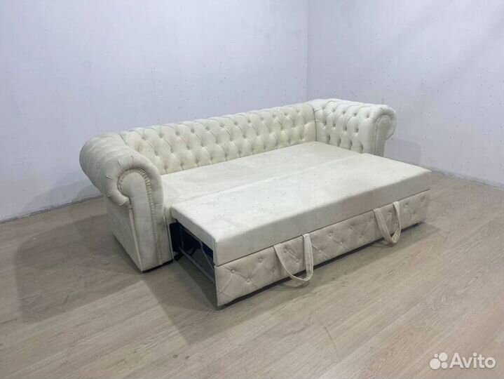 Диван Честер Велюр с механизмом дельфин