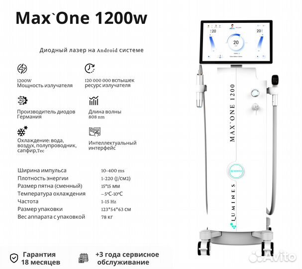 Аппарат для эпиляции люминес Max One 1200в