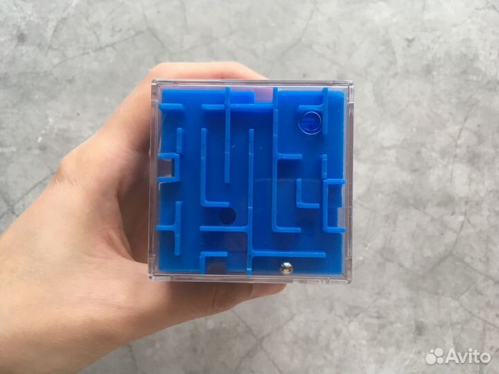 3D куб лабиринт новый синий