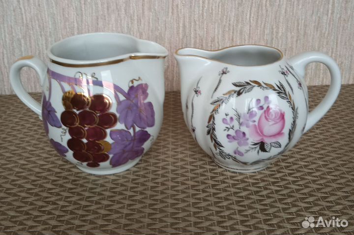 Чайница, молочники и сахарница фарфоровые
