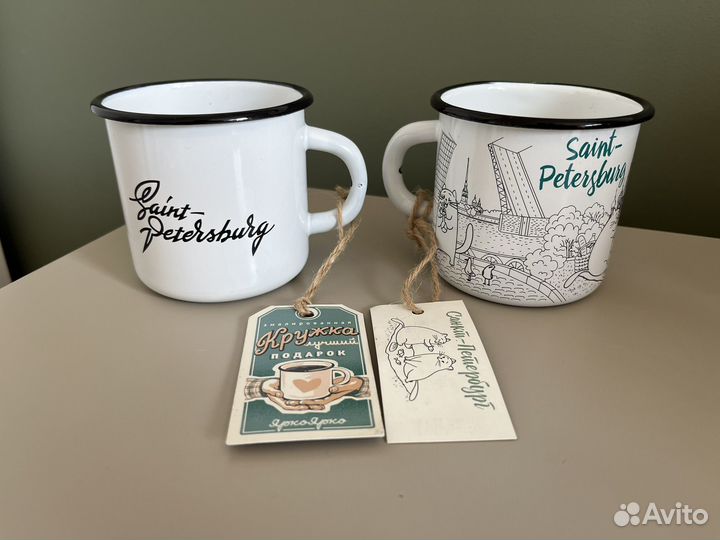 Новая эмалированная кружка чашка Санкт Петербург