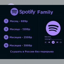 Spotify premium работает в РФ - 3/6/12 мес