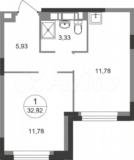 1-к. квартира, 32,8 м², 11/22 эт.