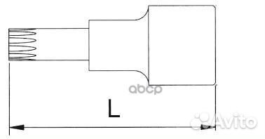 Головка торцевая с вставкой spline 1/2 M16 L55мм