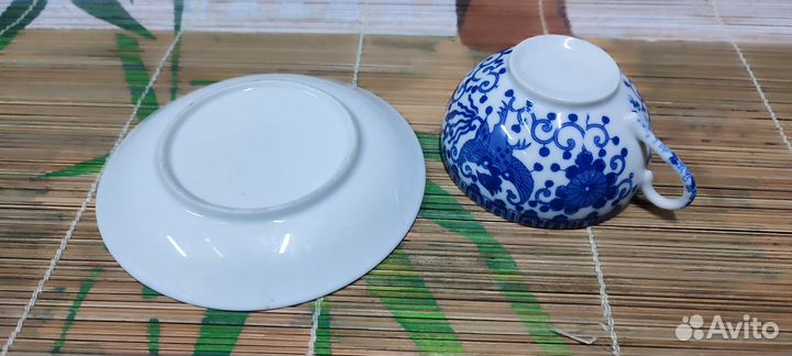 Чайная пара с портретом гейши. Япония