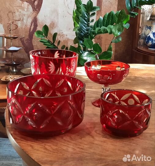 Рубиновое стекло,винтаж СССР