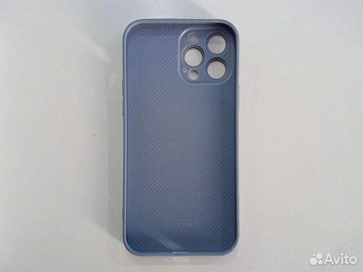 Матовый чехол на iPhone 13 Pro Max Голубой