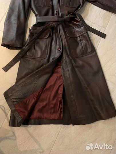 Кожаный дизайнерский плащ