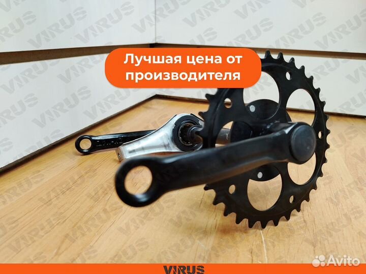 Звезда с двумя шатунами в сборе на электровелосипе