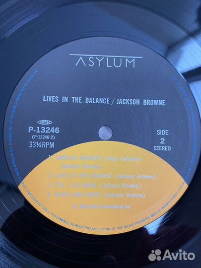 Jackson Browne – Lives In The Balance сост. NM