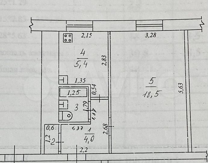 1-к. квартира, 30,5 м², 2/5 эт.