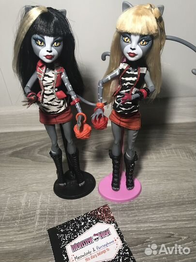 Кукла монстер хай две кошки базовые