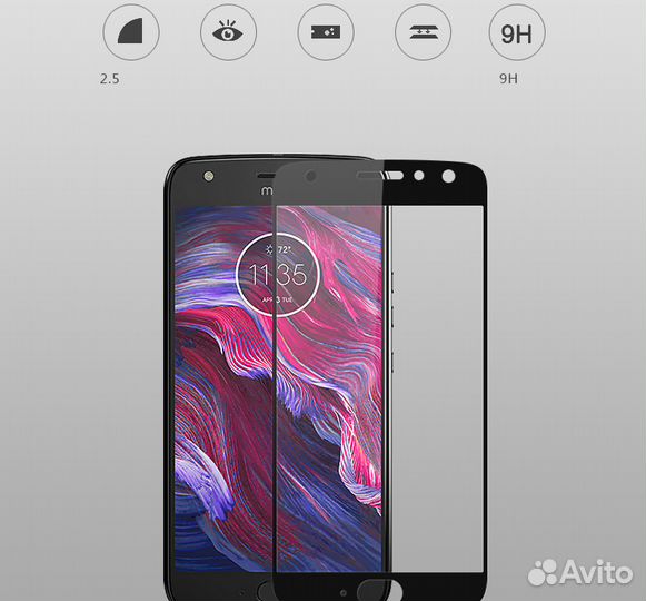 Защитное 3D стекло Mach для Moto X4