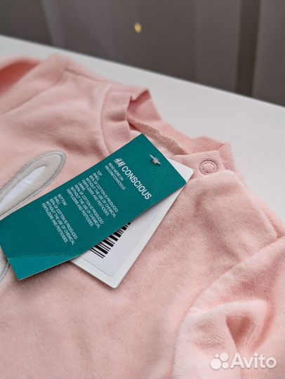 H&m 62 велюровый костюм для новорождённого