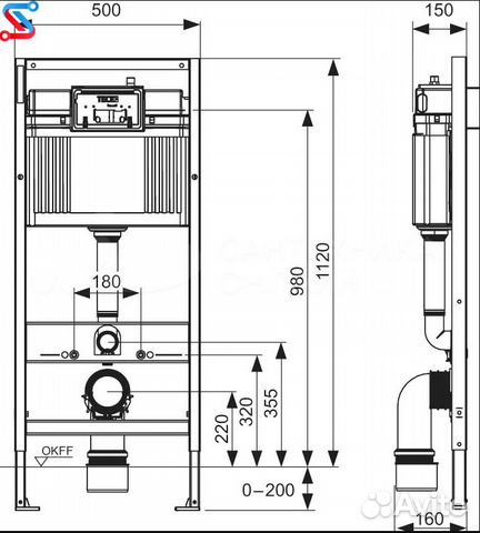 Tece Now Инсталляция 4 в 1 с кнопкой смыва