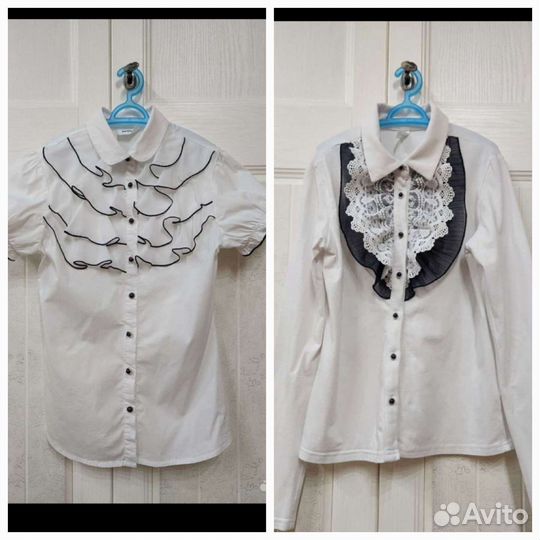 Блузки школьные белые 146р