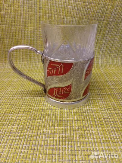 Подстаканник СССР, красные листья