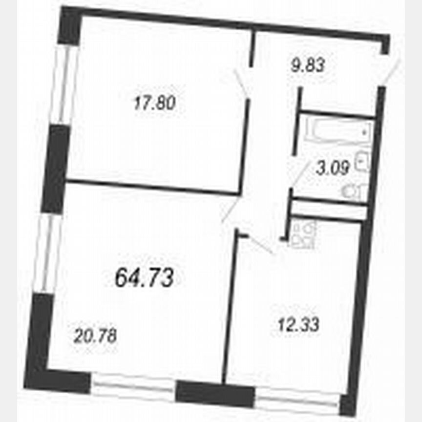 2-к. апартаменты, 64,7 м², 10/11 эт.