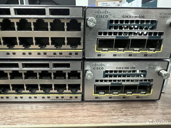 Коммутатор Cisco WS-C3750X-48T-S + модуль C3KX-NM