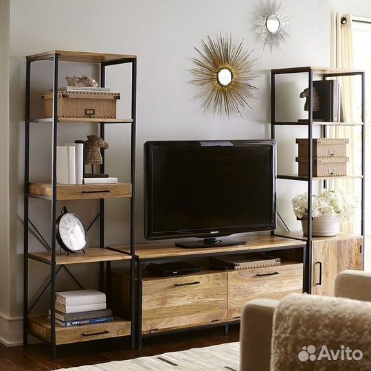 Тумба подставка стеллаж под телевизор в стиле лофт