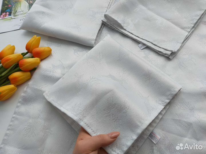 Новогодние салфетки серебро для украшения