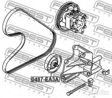 Febest 0487EA3A Натяжной ролик поликлиновый ремень