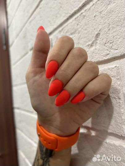 Маникюр с покрытием гель лак, наращивание