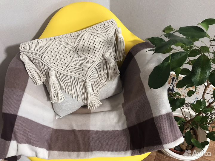 Наволочка макраме. Декор в спальню. Подушка 40*40