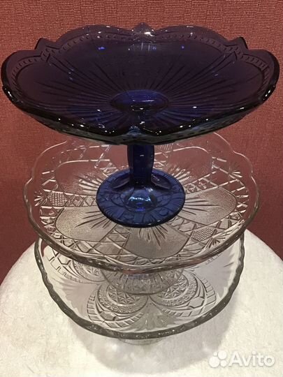 Вазы на ножке дхз стекло старинное