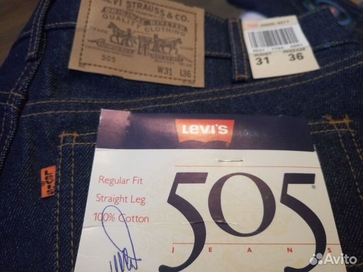 Джинсы levis 505-0217 USA р.31-32/34-36