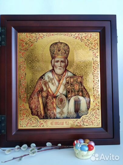 Рукописная икона Святого Николая Чудотворца