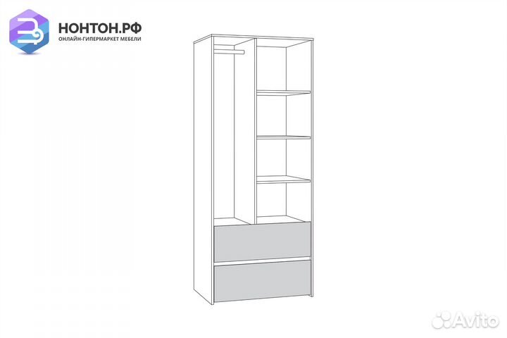 Шкаф для одежды Торонто 13.333 белый шагрень / ста