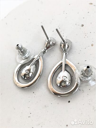 Серьги Swarovski Оригинал Пусеты Гвоздики Подвеска
