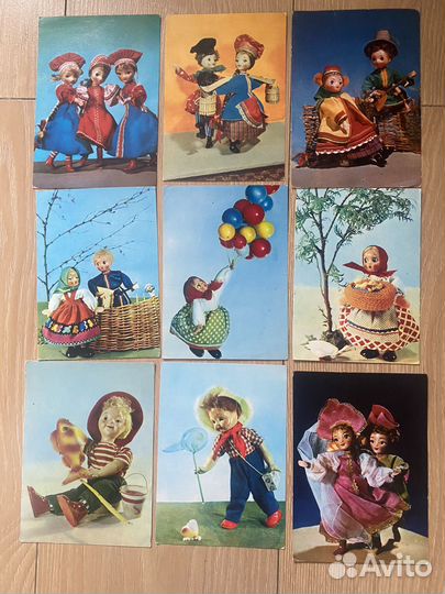 Открытки СССР куклы