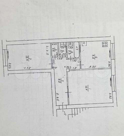 2-к. квартира, 54,9 м², 1/5 эт.