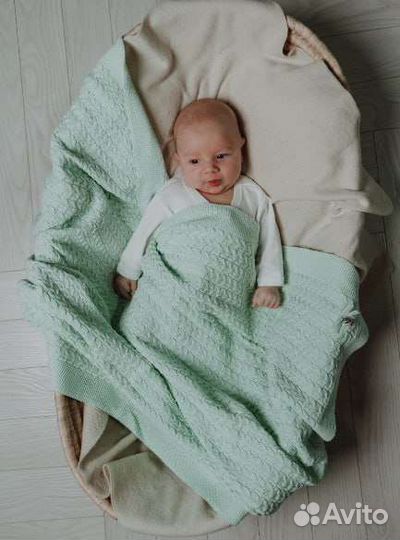 Одеяло вязаное на выписку летнее