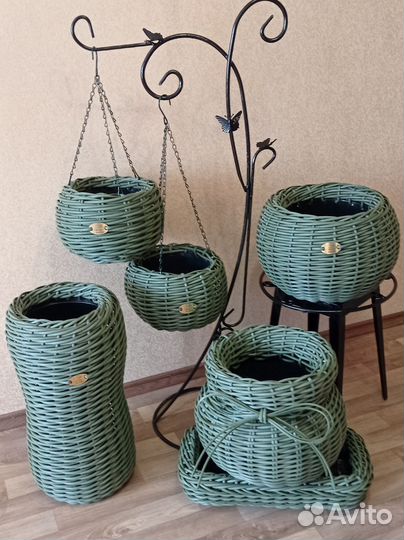 Кашпо из ротанга