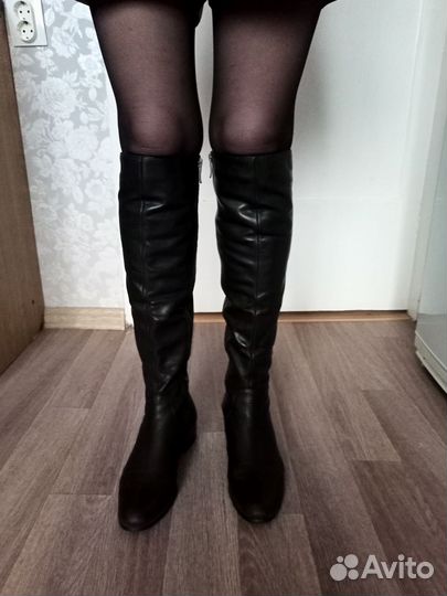 Сапоги женские утеплённые кожаные 41 размер