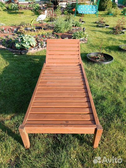 Шезлонг лежак деревянный