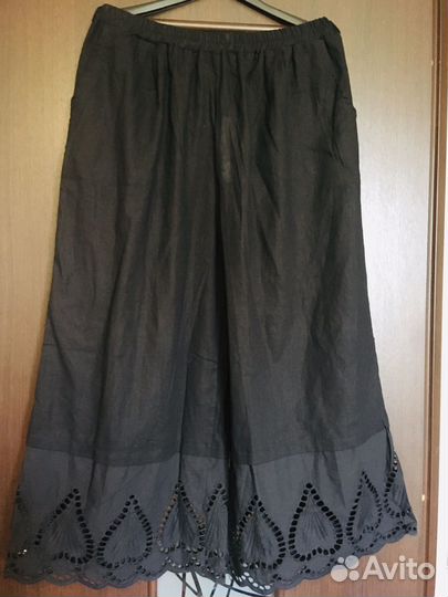 Брюки лён кюлоты палацо (брюки-юбка) 58-64