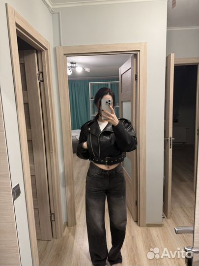 Куртка кожаная женская S