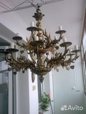 Люстра бронзовая новая