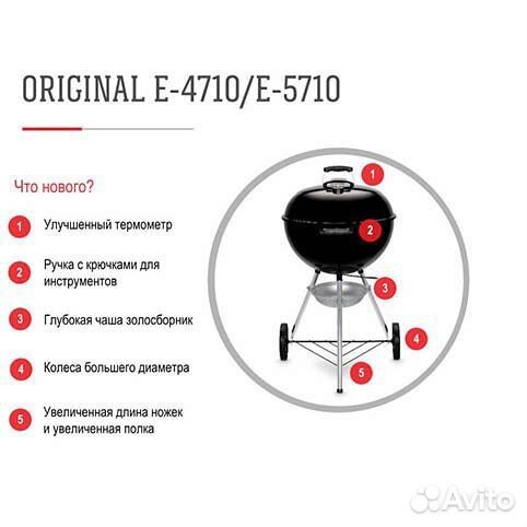 Угольный гриль Weber Original Kettle E-4710 47см